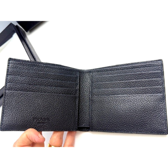 PRADA - Mens Wallet Billfold Card Holder - Saffiano - COA NEW W/BOX - NAVY BLUE - Picture 9 of 16